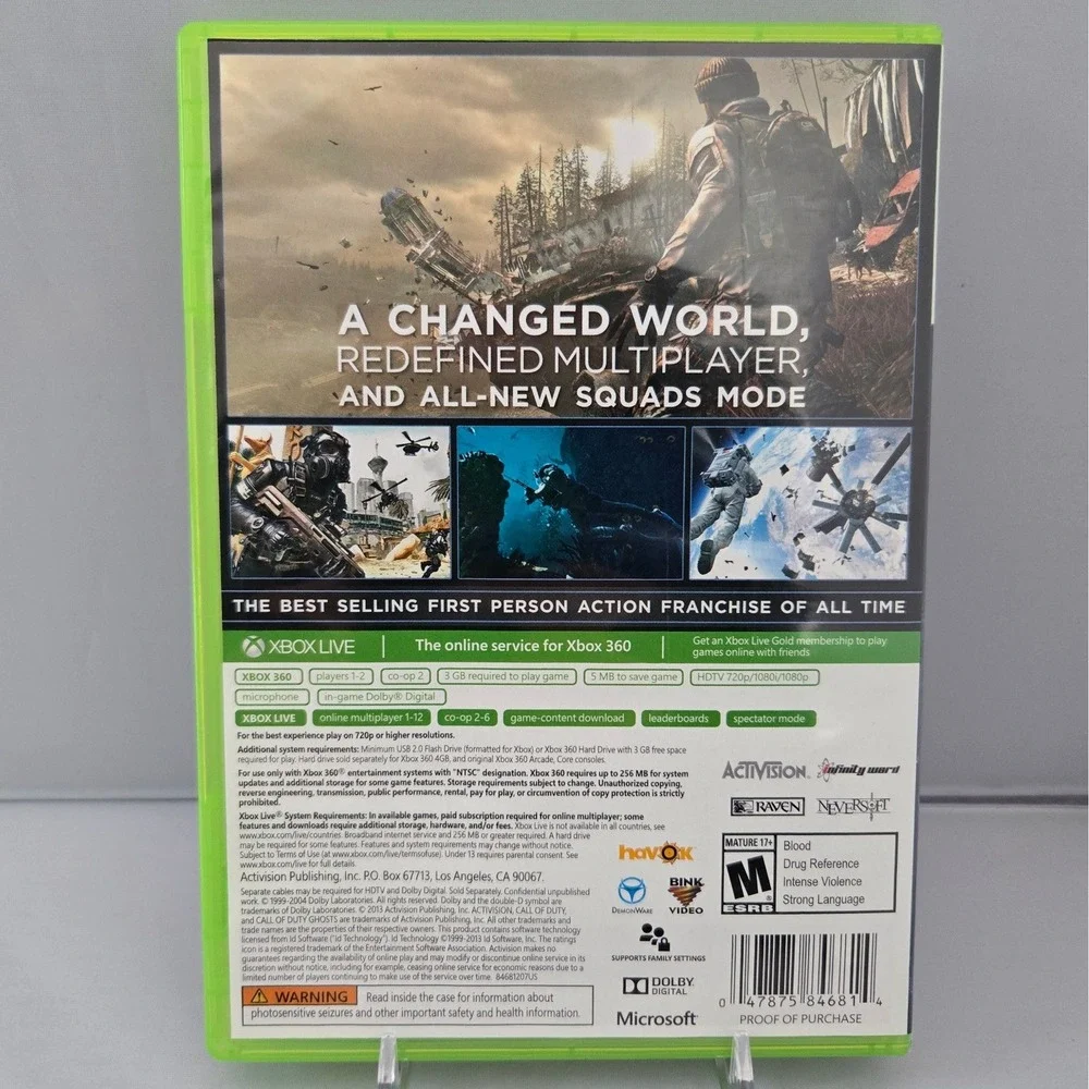 Call of Duty Ghosts & COD Modern Warfare 3 Bundle‎ - Xbox360 - 2 Games Tested